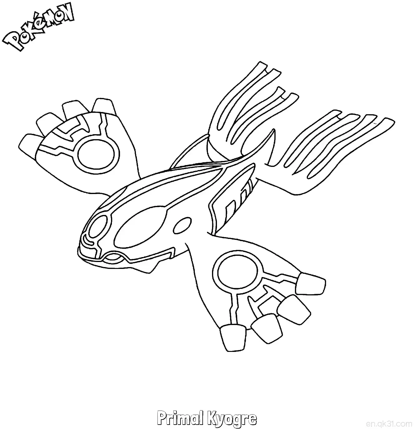 Primal Kyogre Coloring Page - Free Printable Pokemon Coloring Sheets – Free Printable Coloring Page for Kids and Adults